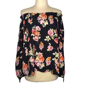 Flynn Skye Floral Peasant Top On Off Shoulder Top